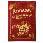 Диплом бумага "Лучшая в мире бабушка" 11,2*16,2 см - Фото 1