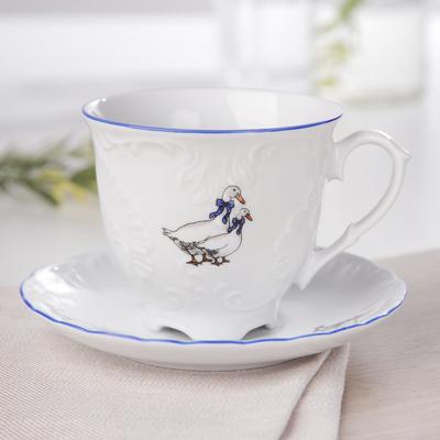 Кофейная пара «Рококо Гуси», 170 мл, блюдце 12.5 см