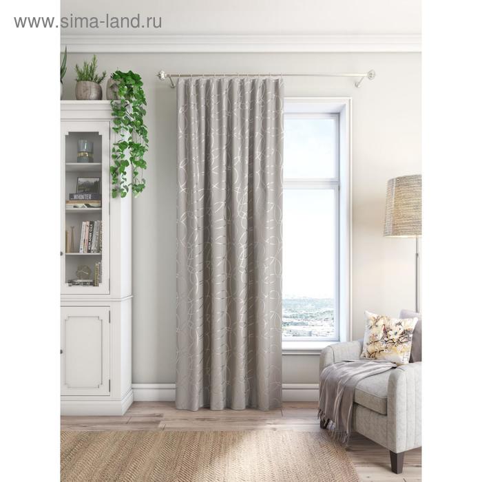 Портьерная штора, размер 200x260 см, блэкаут, цвет серый