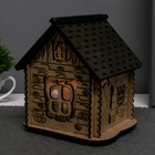 Соляной светильник с диммером "Домик" деревянный, 1х15Вт Е14, 1-1,3 кг, 16х16х16см - Фото 4