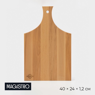 Доска разделочная с ручкой Magistro, 40×24×1.2 см, дерево дуб