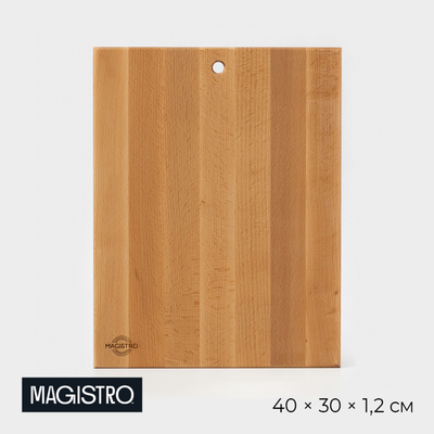 Доска разделочная Magistro, 40×30×1.2 см, дерево дуб