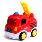 Музыкальная игрушка «Пожарная машина», звук, свет, цвет красный - фото 3974273