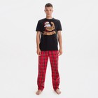 Пижама новогодняя мужская KAFTAN "New year", цвет красный/чёрный, размер 48 - фото 10972969