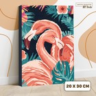 Картина по номерам на холсте с подрамником «Фламинго», 30х20 см - Фото 2