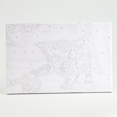 Картина по номерам на холсте с подрамником «Котёнок с клубком», 30×20 см