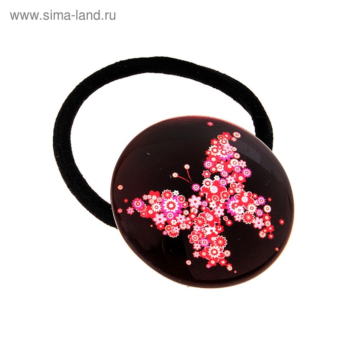 резинка для волос "Апрель" бабочка из цветов - Фото 1