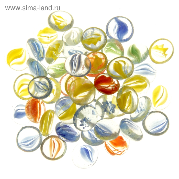 декор камни перламутр 250 гр плоский круг рисунок внутри - Фото 1