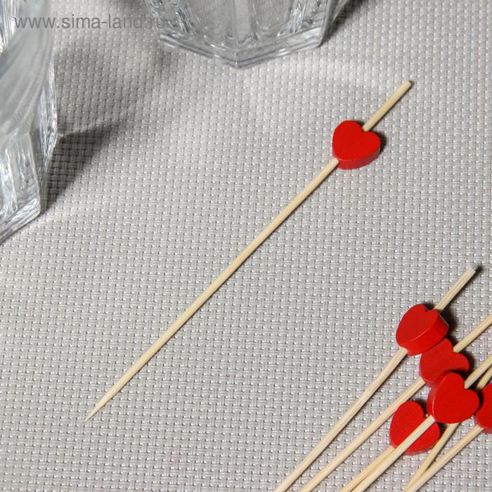 Шпажки Доляна «Пылкое сердце», h=12 см, набор 25 шт. - Фото 1