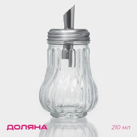 Сахарница стеклянная с дозатором Доляна «Перелив», 210 мл, 13,5×7 см