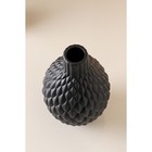 Ваза керамическая «Квин», настольная, черная, муар, 26 см - Фото 3