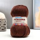 Пряжа "Гармония" 50% шерсть, 50% акрил 245м/100гр (063 шоколад) - фото 22456136