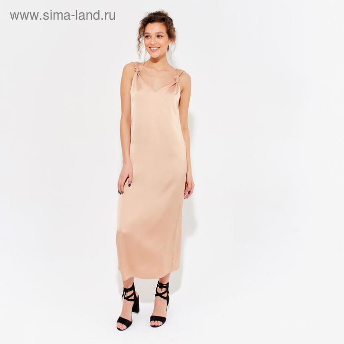 Платье миди женское MINAKU: Silk Pleasure, цвет кофе, размер 50