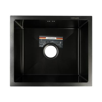 Мойка кухонная GERHANS K35043B, врезная, 500×430×220 мм, с сифоном, графит