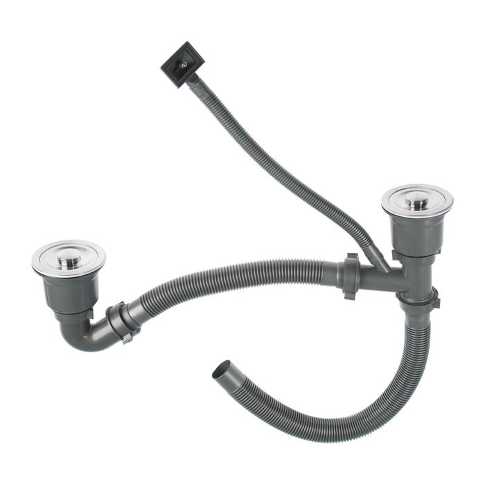 Мойка кухонная GERHANS K37843-S, врезная, двойная, 780х430х220 мм, с сифоном, S = 3.0 и 0.8 мм, глянцевая - фото 18536982 Мойка кухонная GERHANS K37843-S, врезная, двойная, 780х430х220 мм, с сифоном, S = 3.0 и 0.8 мм, глянцевая - фото 18536982