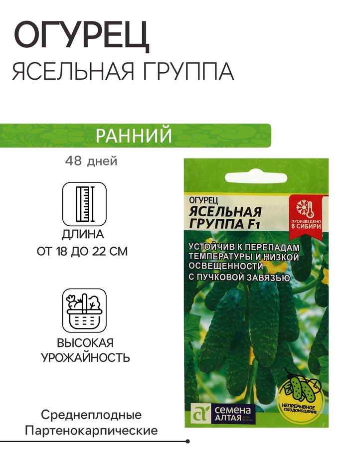 Семена Огурец "Ясельная Группа", F1, 5 шт - Фото 1