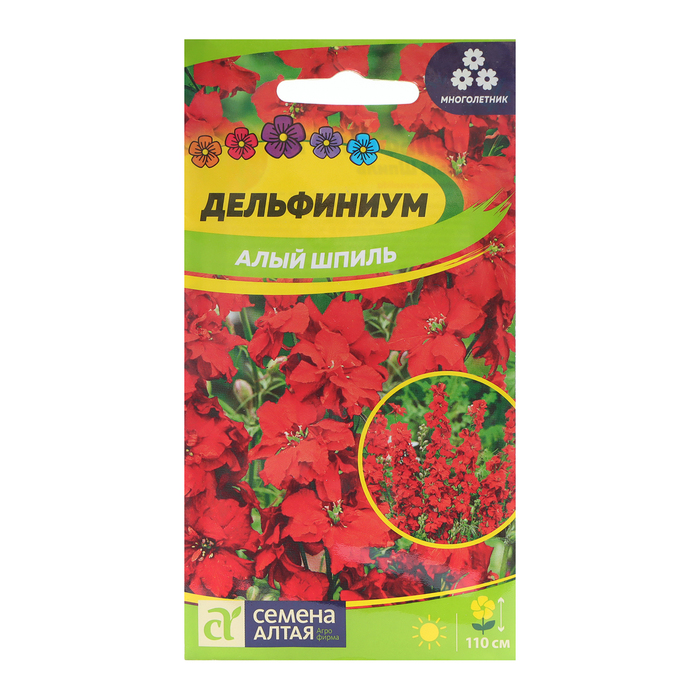 

Семена цветов Дельфиниум "Алый Шпиль", ц/п, 0,1 г