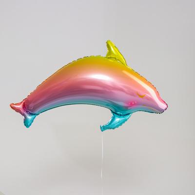 Шар фольгированный 40" «Радужный дельфин»