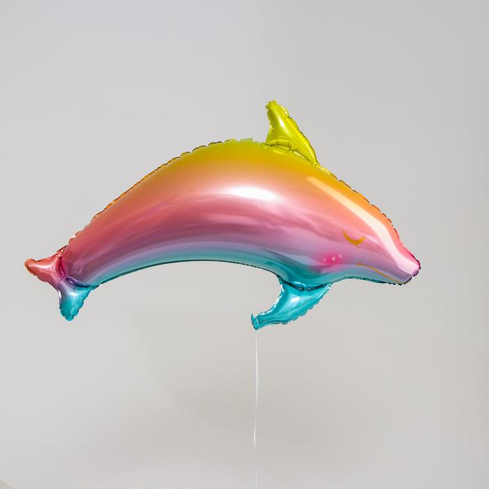 Шар фольгированный 40" «Радужный дельфин» - Фото 1