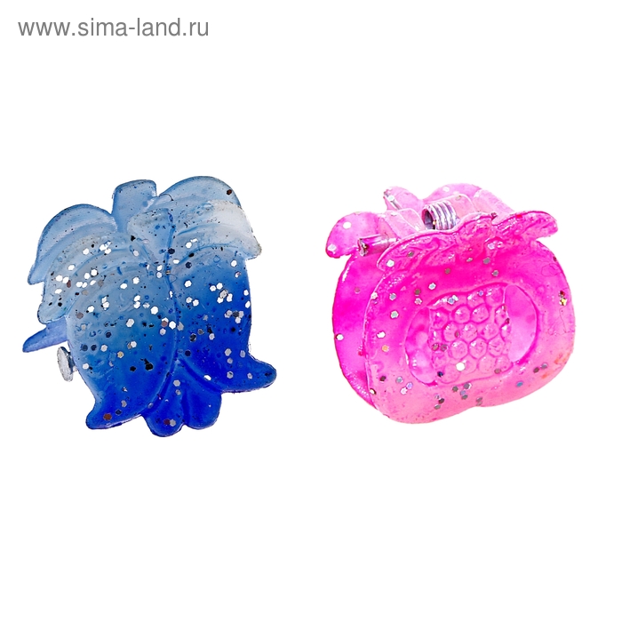 крабик для волос "Мини" набор 100 шт тюльпанчик/яблочко - Фото 1