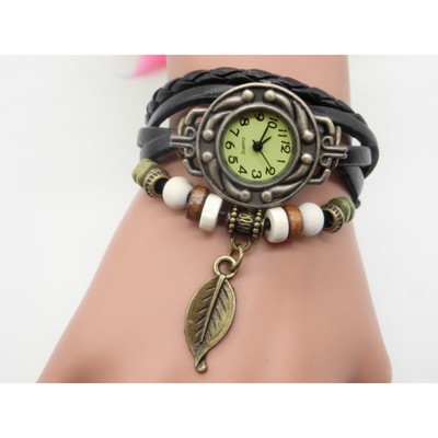 Часы наручные женские «Элиос», кварцевые, дискретный ход, ремешок l-19.5 см, d=1.5 см, чёрные