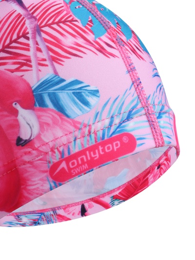 Шапочка для плавания взрослая ONLYTOP Swim «Фламинго», тканевая, обхват 54-60 см