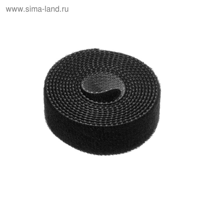 Лента-липучка для стяжки проводов, 1 шт, 100*1,5 см, черная - Фото 1