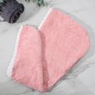 Чалма для сушки волос Доляна, микрофибра, с пуговкой, цвет розовый - Фото 3