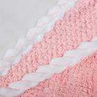 Чалма для сушки волос Доляна, микрофибра, с пуговкой, цвет розовый - Фото 4