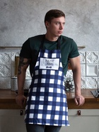 Фартук кухонный мужской «Доляна» Best man, в клетку, 70×60 см, хлопок 100%, рогожка 160 г/м², синий - Фото 2