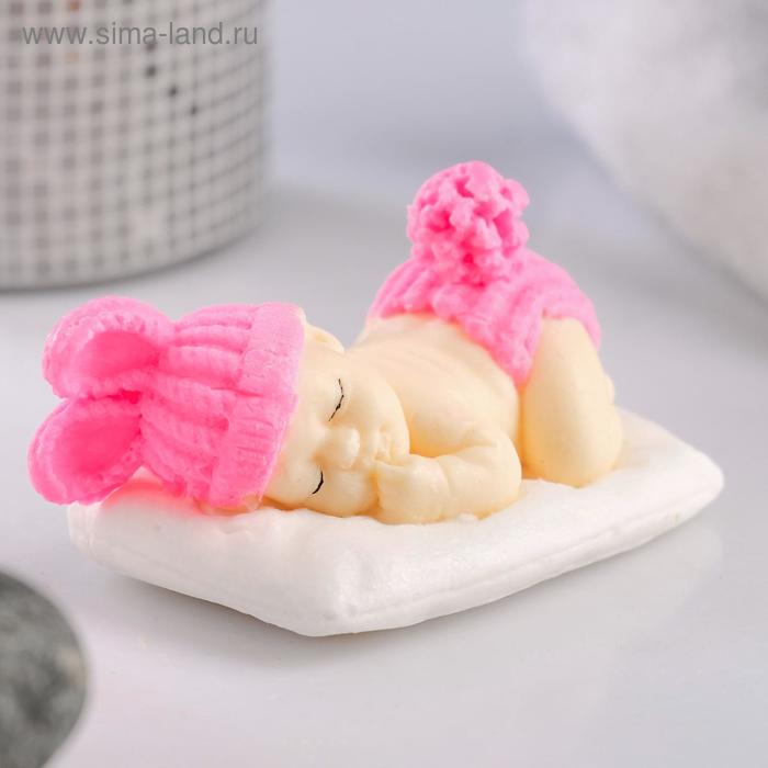 Фигурное мыло "Малыш на подушке" 53гр розовый - Фото 1