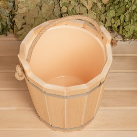 Запарник  из липы, 10 л, с пластиковой вставкой, "Добрыня"