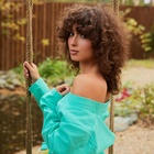 Халат вафельный женский удлинённый Экономь и Я размер 54-56, цвет бирюзовый, 100% хлопок, 200 г/м² - Фото 6