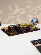 Набор настольный 7в1 (блок для бумаги, подставка для печати, карандашница, калькулятор, глобус, визитница с часами) - Фото 3