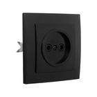 Розетка «Элект» RS 16-131-Ч, 16 А, 250 В, одноместная, без з/к, скрытая, черная - Фото 1