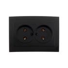Розетка «Элект» RS 16-237-Ч, двухместная, без з/к, скрытая, черная - Фото 2