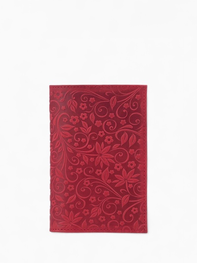 Обложка для паспорта «Орнамент», с тиснением, красная