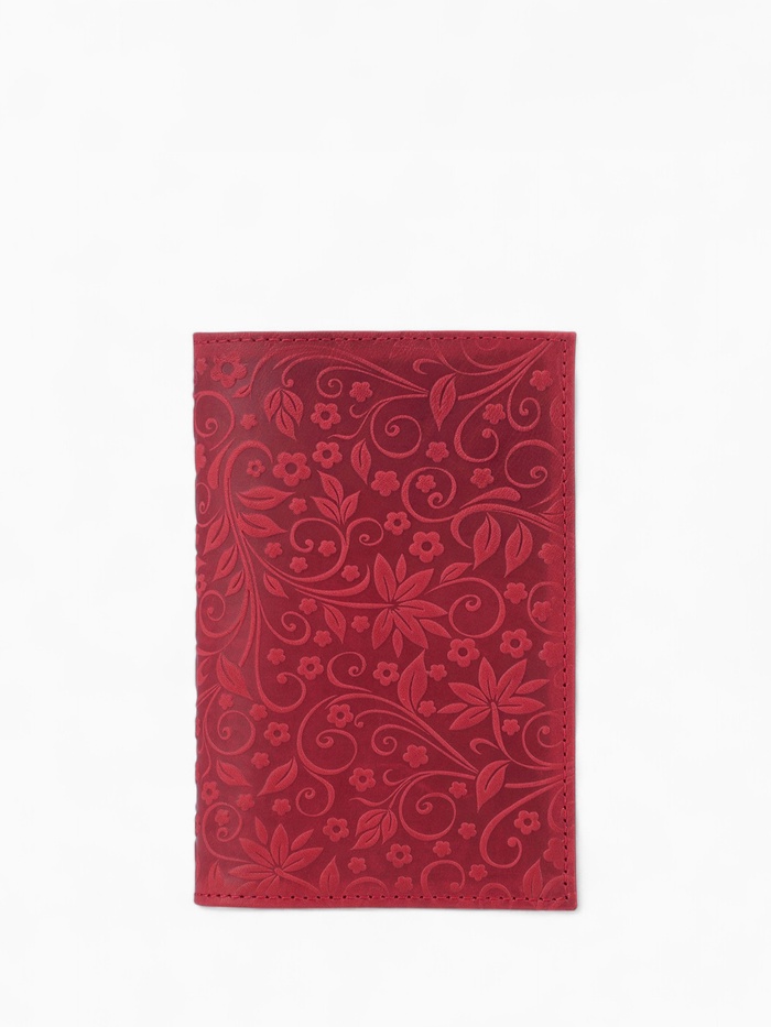 Обложка для паспорта «Орнамент», с тиснением, красная - Фото 1