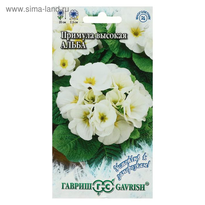 Семена цветов Примула "Альба высокая", ц/п, серия Устойчив к заморозкам, 4 шт - Фото 1