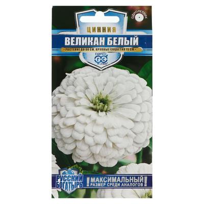 Семена цветов Цинния «Великан белый», 0.3 г, «Русский богатырь-Гавриш»