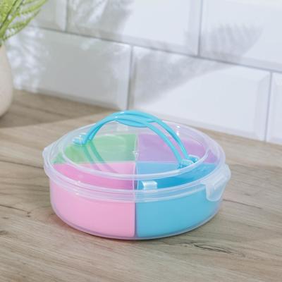 Набор ёмкостей в контейнере «Семицветик», 150 мл, 4 в 1, с ручками, круглый, цвет МИКС