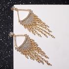 Серьги висячие со стразами «Люстры» фьюжн, цвет белый в золоте - Фото 1