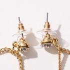 Серьги висячие со стразами «Люстры» фьюжн, цвет белый в золоте - Фото 2