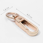 Карабин металлический, 45×16 мм / 10×2.2 мм, 5 шт., цвет золотой - Фото 2