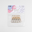 Карабин металлический, 45×16 мм / 10×2.2 мм, 5 шт., цвет золотой - Фото 4