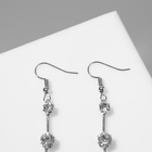 Серьги висячие со стразами «Капли» дорожка, цвет белый в серебре, 6.2 см - Фото 2