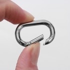 Овал-карабин, 31×20 мм / 22×12 мм, толщина - 4 мм, 5 шт., цвет серебряный - Фото 3