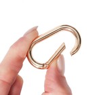 Овал-карабин, 42.5×24 мм / 34.5×16 мм, толщина - 4 мм, 5 шт., цвет золотой - Фото 3