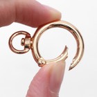 Кольцо-карабин, двойной, d=19/27 мм, толщина - 4 мм, с креплением 9×2.2 мм, 5 шт., цвет золотой - Фото 3