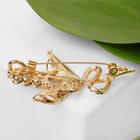 Брошь «Цветок любви», цвет фиолетово-зелёный в золоте - Фото 2